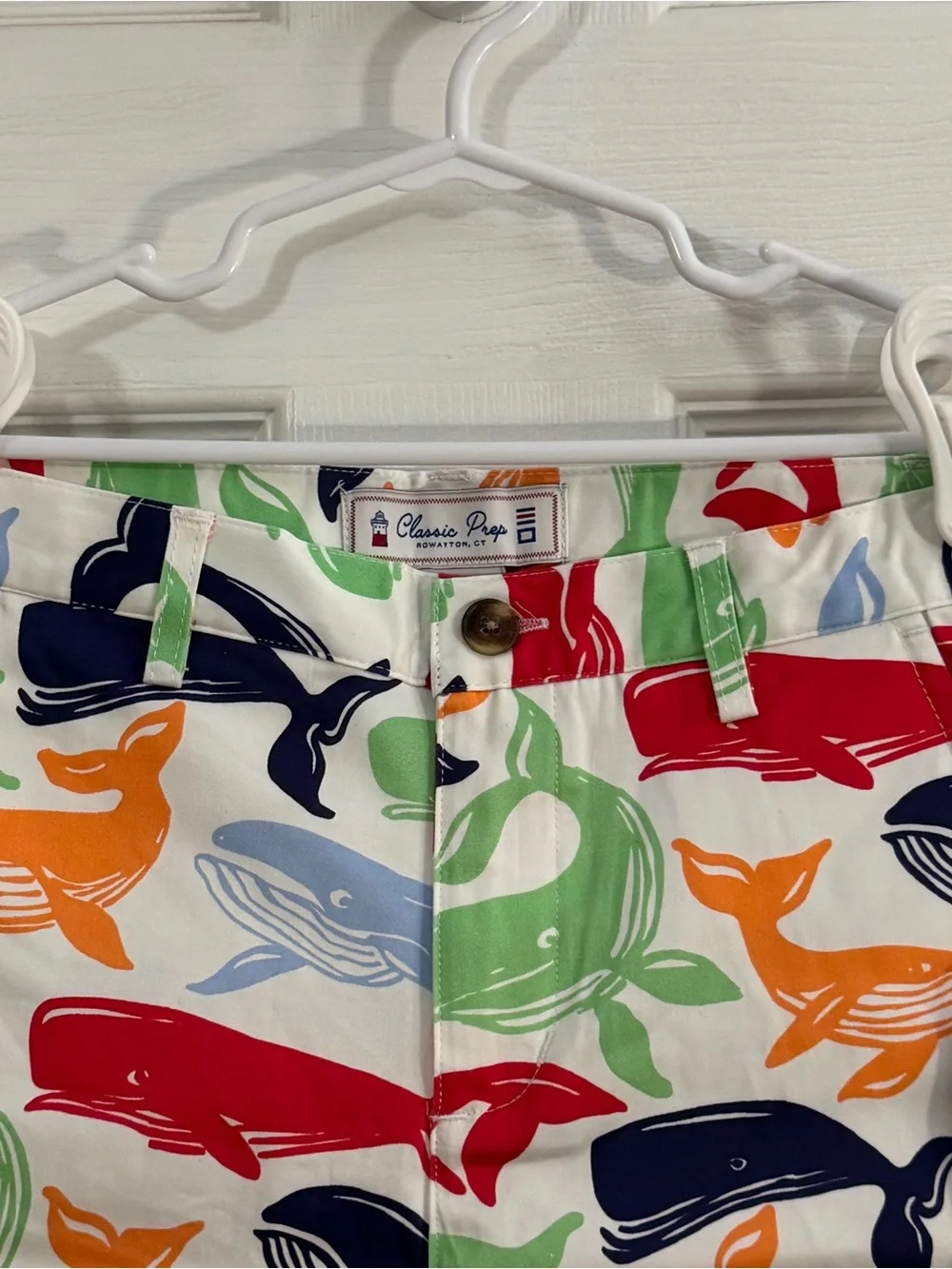 NWT Classic Prep Boy Multicolored Whale Print Shorts 100% Cotton & Pockets